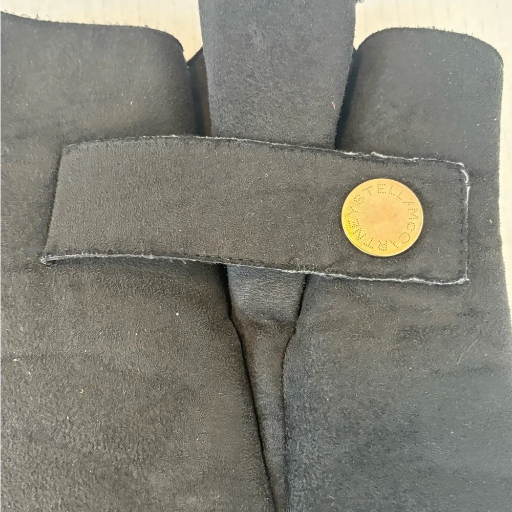 Stella McCartney Womens 37.5 US 7.5 Black Faux Suede Sherpa Over Knee Tall Boot